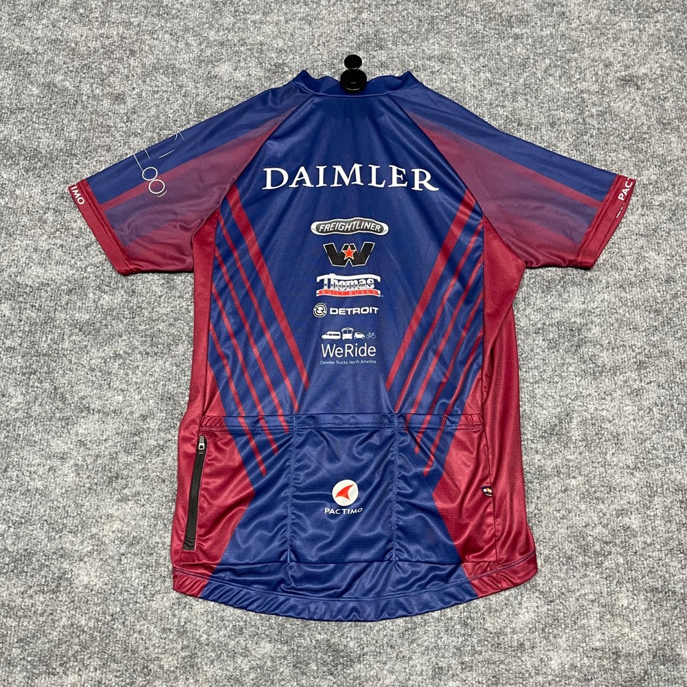 Pactimo‎ Daimler Freightliner Cycling Jersey Womens Large Blue Maroon  Full Zip